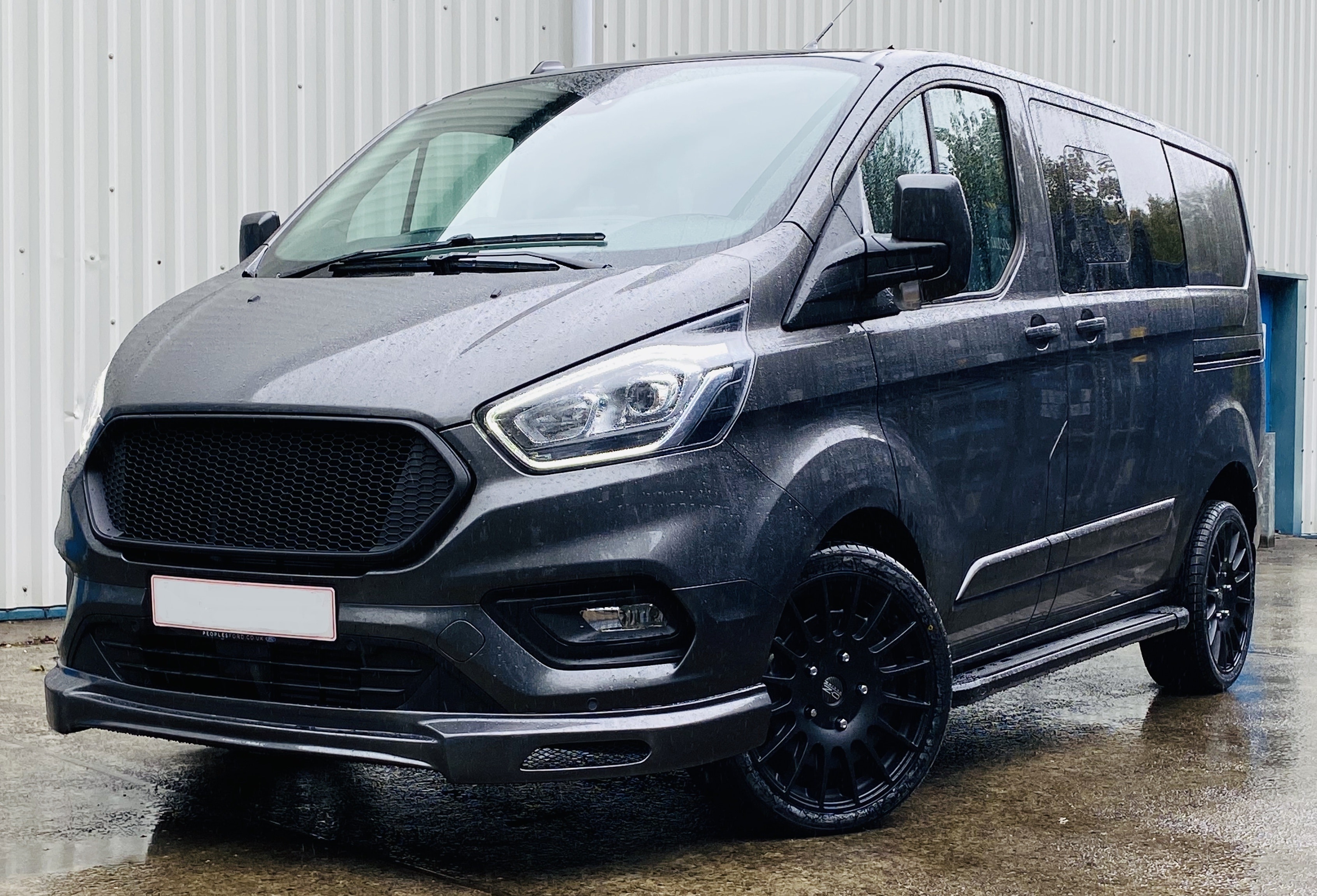 Magnetic Grey Ford Custom Q Sport Lwb Double Cab 185ps Automatic with blank grille by Quadrant Vehicles