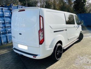 White Ford Custom Q Sport DCIV Crew Cab 130ps - Back-Right - By Quadrant Vehicles