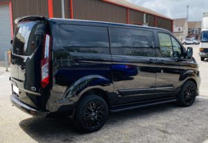 Black Ford Transit Custom Double Cab Q Sport 185ps Auto - right-side-back by Quadrant Vehicles