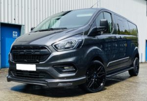 Dark Grey Ford Transit Custom Double Cab Q Sport 185ps Auto - left-side-front-close by Quadrant Vehicles
