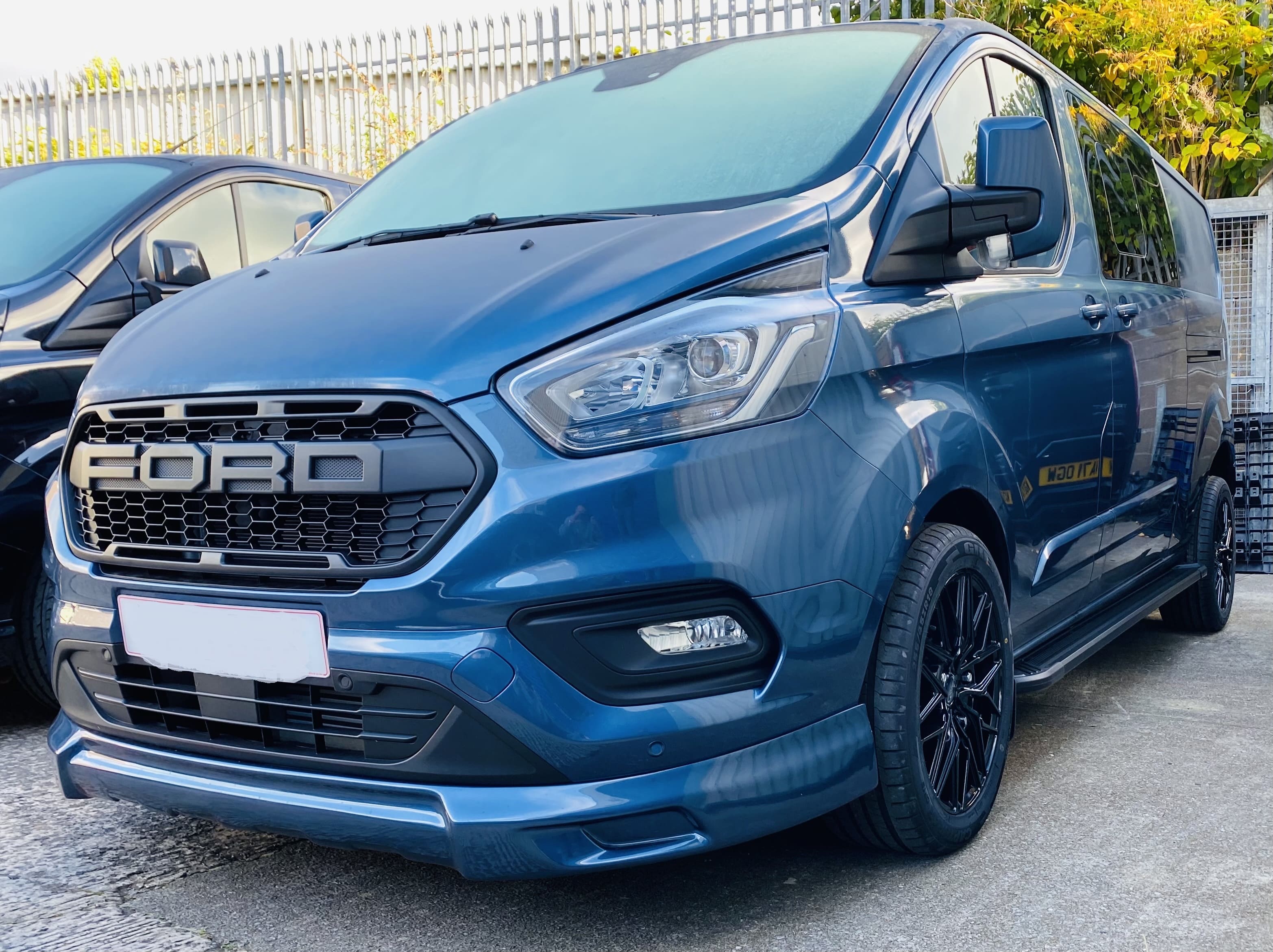 thumbnail image 2 of APS Black Drop Down Running Boards For Ford Transit Full Size Van 2015-2024 2 of 5